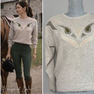 Cashmere silk blend vintage dead stock sweater. Jessica Beige Sweater Accents